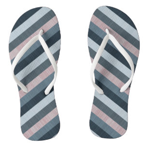 Navy Gray Pink Striped   Badesandalen