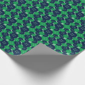Navy & Green Buttons Gingham - Bastel- und Nähzimm Geschenkpapier (Ecke)