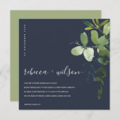 NAVY GREEN EUCALYPTUS FOLIAGE WATERCOLOR WEDD EINLADUNG (Vorne/Hinten)