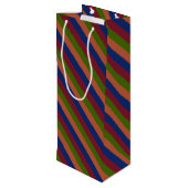 Navy Green Geschenktüte Für Weinflaschen (Rückseite Schrägansicht)