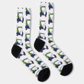 Navy & Green Golf Cart Muster Socken (Rechts)