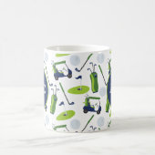 Navy & Green Golf Personalisiert Mit Monogramm Kaffeetasse (Mittel)