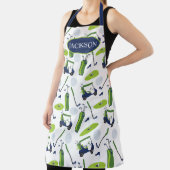 Navy & Green Golf Personalisiert Schürze (InSitu)