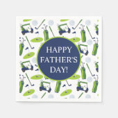 Navy & Green Golf Personalisiert Serviette (Vorderseite)