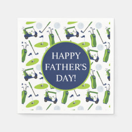 Navy & Green Golf Personalisiert Serviette