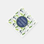 Navy & Green Golf Personalisiert Serviette (Ecke)