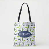 Navy & Green Golf Personalisiert Tasche (Vorderseite)