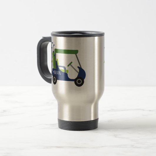 Navy & Green Golf Personalisierte Tasse (Vorderseite Links)