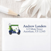 Navy & Green Golf Rücksendeadressen-Aufkleber (Insitu)