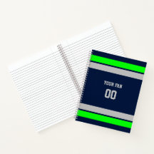 Navy, Green & Gray Football Team Spiral