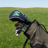 Navy Green Monogram Golf Headcover (In SItu)