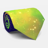 Navy Green Nightsky Milchstraße, Sterne Krawatte (Gerollt)