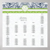 Navy & Green Wedding Seating - Verwenden Sie keine Poster (Vorne)