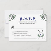 Navy Greenerity Golf Themed Retirement Party RSVP Karte (Vorderseite)