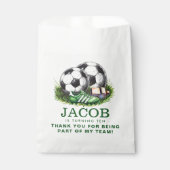 Navy grüne Fußball Kinder Wasserfarbe Geschenktütchen (Vorderseite)