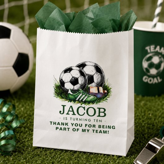 Navy grüne Fußball Kinder Wasserfarbe Geschenktütchen