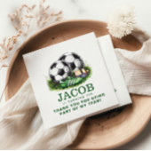 Navy grüne Fußball Kinder Wasserfarbe Serviette