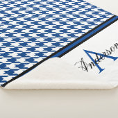 Navy Hahnentrittmuster Personalisiert Sherpadecke (3/4)