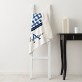 Navy Hahnentrittmuster Personalisiert Sherpadecke (Beispiel)