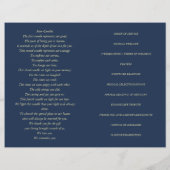 Navy Hand Lettered Chic Flourish Funeral Memorial (Rückseite)