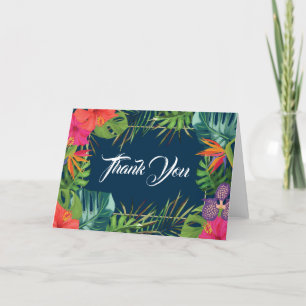Navy Havana Nights Floral Tropical Danke Karte
