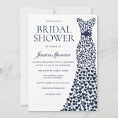 Navy Heart Dress Elegantes Brautparty Einladung (Vorderseite)