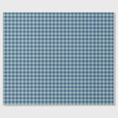 Navy Hellblau Gingham Klassisches Karo Preppy Kari Geschenkpapier (Flach)