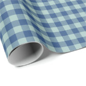 Navy Hellblau Gingham Klassisches Karo Preppy Kari Geschenkpapier (Rolleneckpunkt)