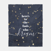 Navy Hier ist zu Narren, die Gold Stars Moderne tr Fleecedecke (Vorderseite)