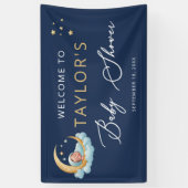 Navy Himmel Mond Sterne Baby Shower Banner (Vertikal)