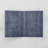 Navy Holz Eukalyptus Hochzeitsprogramm | Rustikal Programm (Innenseite)