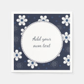 Navy Hübscher Floral Serviette (Vorderseite)