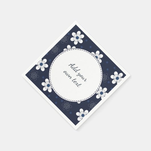 Navy Hübscher Floral Serviette (Ecke)