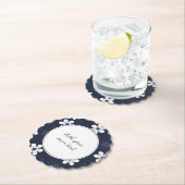 Navy Hübscher Floral Untersetzer (Vor Ort)