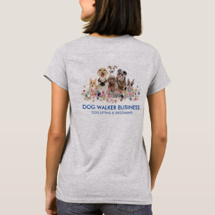 Navy Hundedienst doppelseitiger Groomer Walker Sit T-Shirt