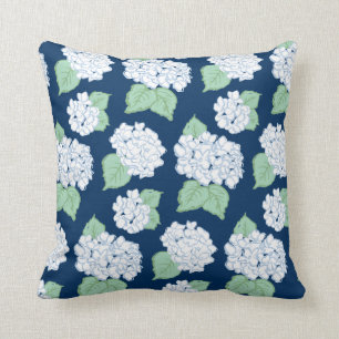 Navy-Hydrangeas-Kissen Kissen