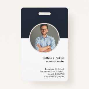 Navy-ID   Mitarbeiter Foto ID Company Security Ausweis
