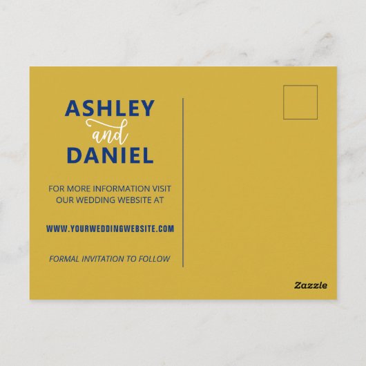 Navy Idaho Hochzeit Speichern Sie die Datumskarte Postkarte (Rückseite)