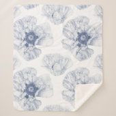 Navy Illustriert Poppy Blume Sherpadecke (Vorderseite)