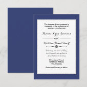 Navy & Imitats Glitzer Gerahmt - Einladung 3x5Wedd (Vorne/Hinten)