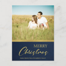 NAVY IMITATS GOLD CALLIGRAPHY MERRY CHRISTMAS FOTO