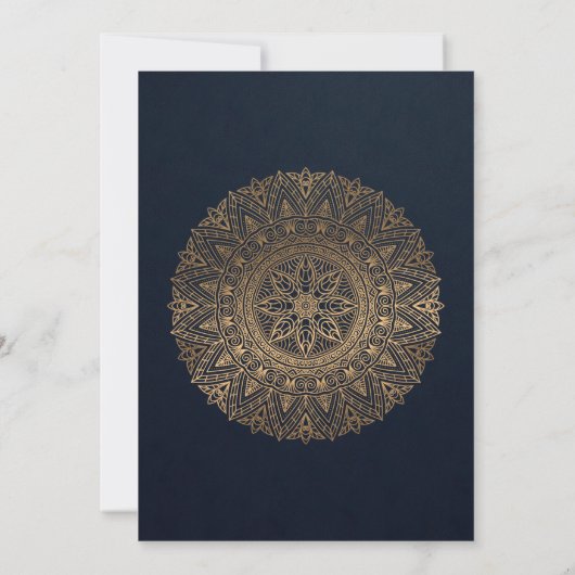 NAVY IMITATS GOLD MANDALA JEDES JAHR 50. GEBURTSTA EINLADUNG (Rückseite)