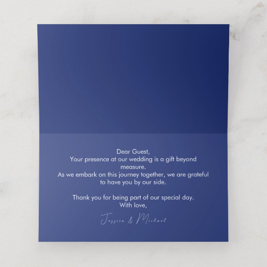 Navy in 💙 Cornflower Reverie Platzkarte (Innenseite Aufgefaltet)