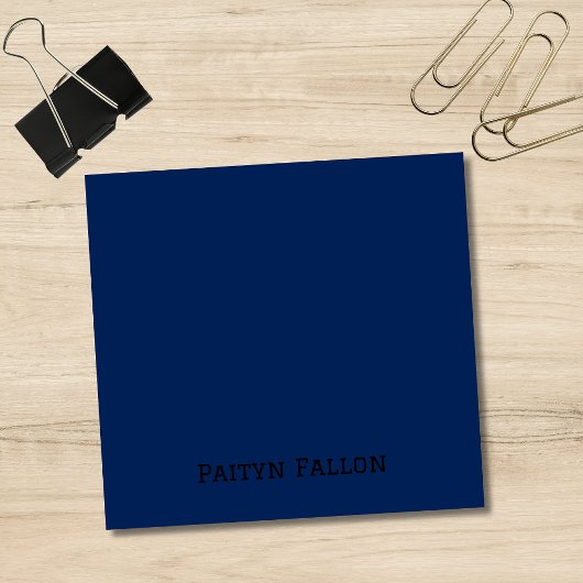 Navy Indigo Berufliches Minimalistisches Schwarzes Post-it Klebezettel
