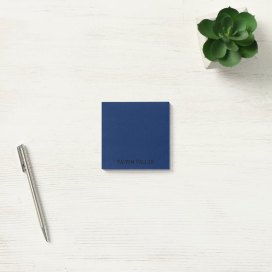 Navy Indigo Berufliches Minimalistisches Schwarzes Post-it Klebezettel (Büro)
