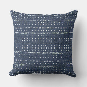 Navy Indigo Blue Dots Throw Kissen