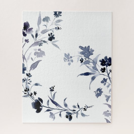 Navy-Indigo-Blume Puzzle (Vertikal)