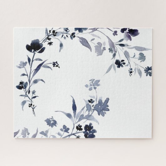Navy-Indigo-Blume Puzzle (Horizontal)
