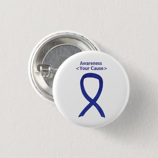 Navy, Indigo, Dunkelblauer Aufklärungsband Button (Vorne & Hinten)