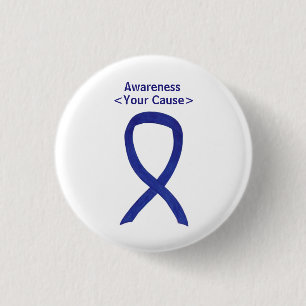 Navy, Indigo, Dunkelblauer Aufklärungsband Button